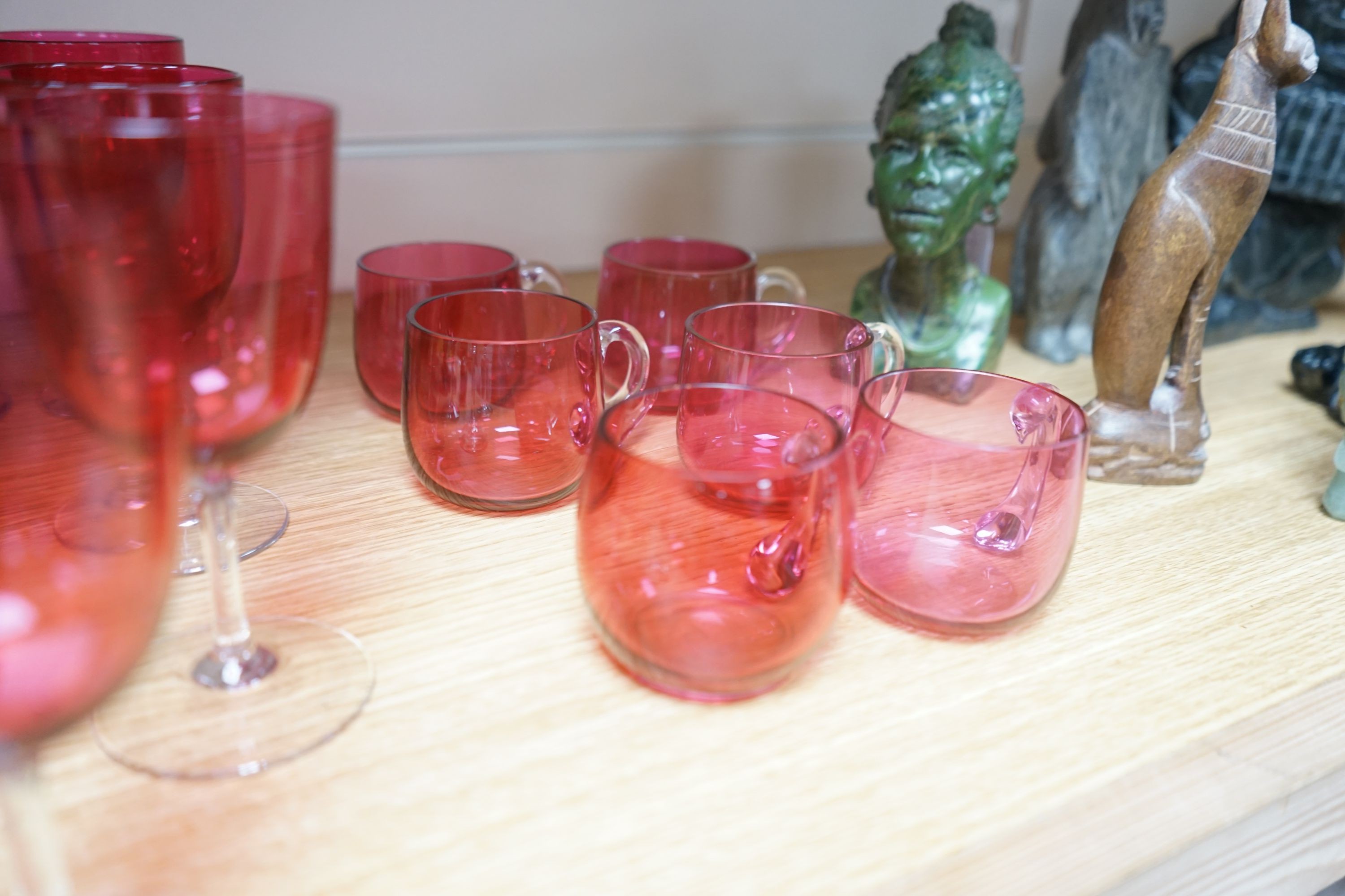 A group of mixed coloured glass